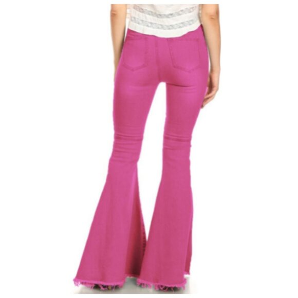 * anna-kaci* Bell Bottom High Waist Denim Jeans NWT - Picture 3 of 6